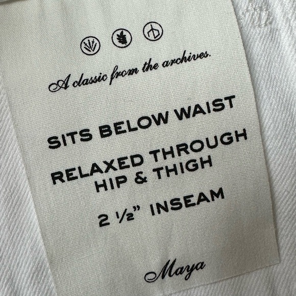 NWT rag & bone Maya White Denim Shorts Size 24 High Rise Distressed Raw Hem - Picture 5 of 15